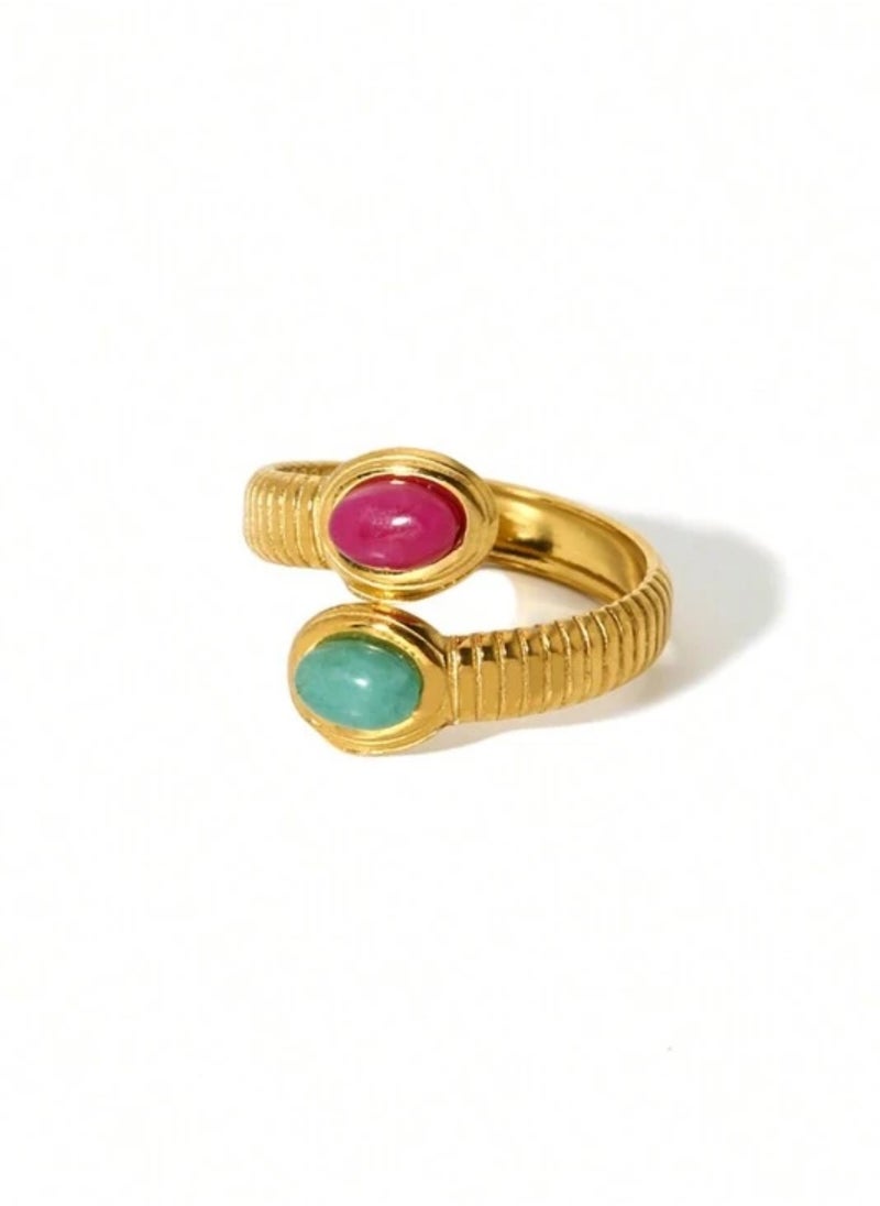 sixtyfour Elegant Stainless Steel Ring For Women One Size 