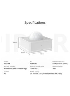 SONOFF SONOFF PIR3-RF – 433MHZ RF PIR motion sensor  - Image 2