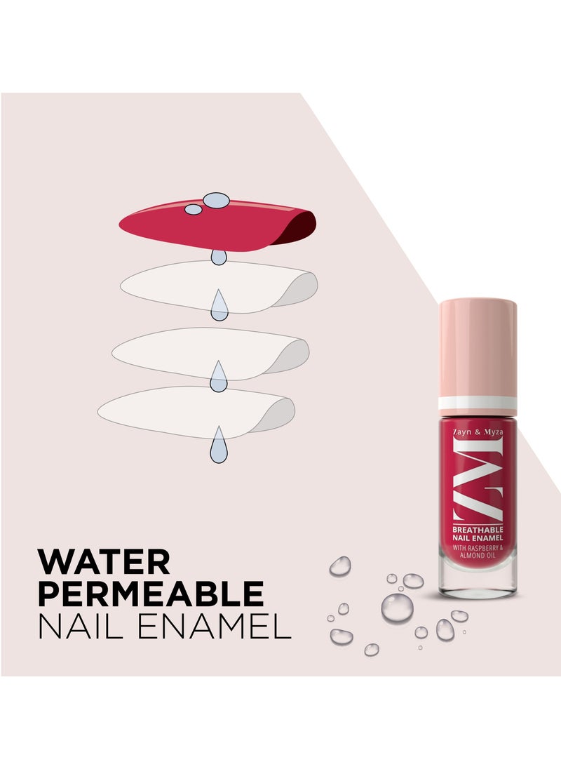 ZM Zayn & Myza - Breathable Nail Enamel With Raspberry & Almond Oil - Fast Drying, Glossy Finish and Water Permeable, Free From harmful chemicals, Use For Healthy Nails -Strawberry Jelly, 6 ml - Image 1