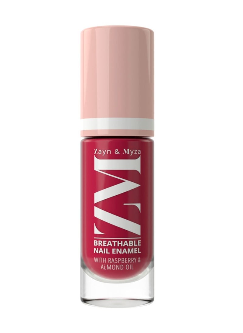 ZM Zayn & Myza - Breathable Nail Enamel With Raspberry & Almond Oil - Fast Drying, Glossy Finish and Water Permeable, Free From harmful chemicals, Use For Healthy Nails -Strawberry Jelly, 6 ml - Image 1