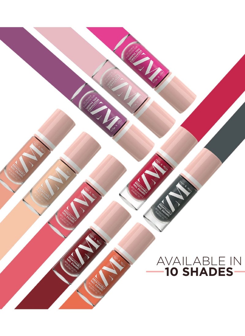 ZM Zayn & Myza - Breathable Nail Enamel With Raspberry & Almond Oil - Fast Drying, Glossy Finish and Water Permeable, Free From harmful chemicals, Use For Healthy Nails -Strawberry Jelly, 6 ml - Image 1
