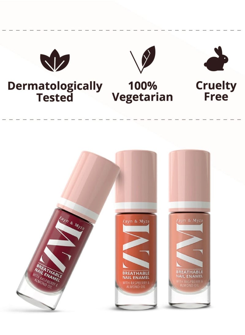 ZM Zayn & Myza - Breathable Nail Enamel With Raspberry & Almond Oil - Fast Drying, Glossy Finish and Water Permeable, Free From harmful chemicals, Use For Healthy Nails -Strawberry Jelly, 6 ml - Image 1