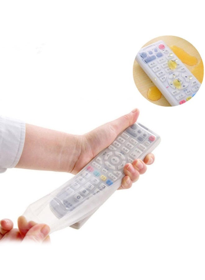 Single pack, transparent remote control protective case (19cm*5cm), non-slip durable silicone shockproof rubber cover, suitable for HD TV remote controls, a great gift choice. - Image 1