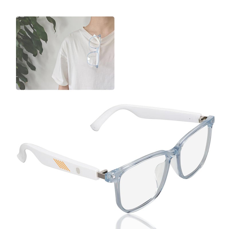 KUIDAMOS IP65 Bluetooth Glasses, Anti Blue Light Smart Glasses Built in Microphone Half Open Headphones Anti Audio Glasses with Bluetooth Connectivity for Working Traveling - Image 1
