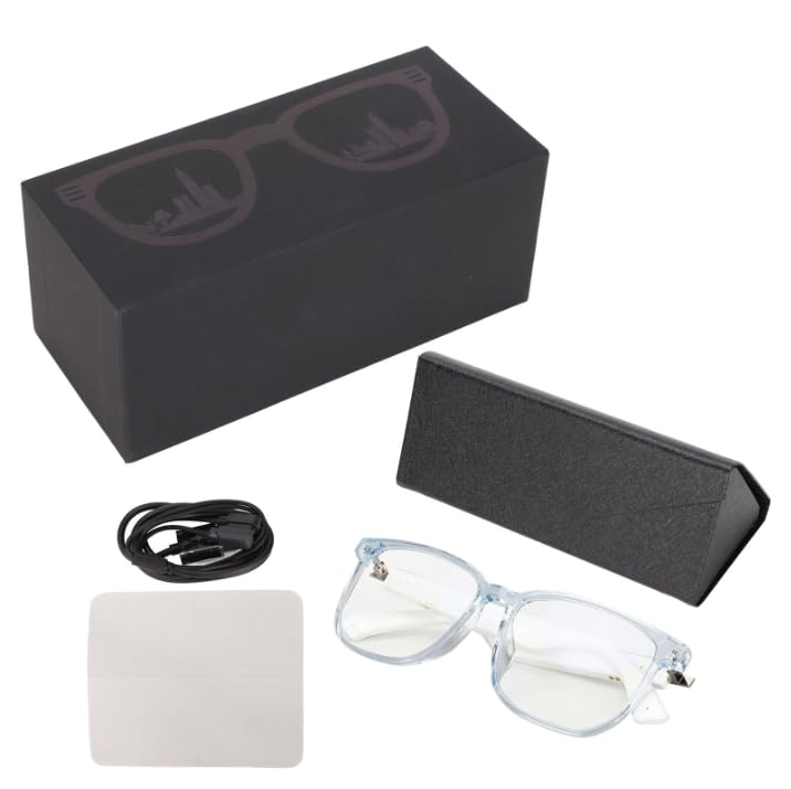 KUIDAMOS IP65 Bluetooth Glasses, Anti Blue Light Smart Glasses Built in Microphone Half Open Headphones Anti Audio Glasses with Bluetooth Connectivity for Working Traveling - Image 2