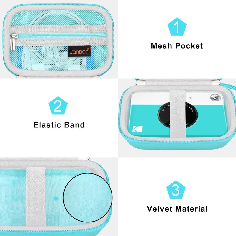 Canboc Carrying Case For Kodak Printomatic Digital Instant Print Camera  Zipper Mesh Bag Fit Photo Paper  Cable  Green - Image 5