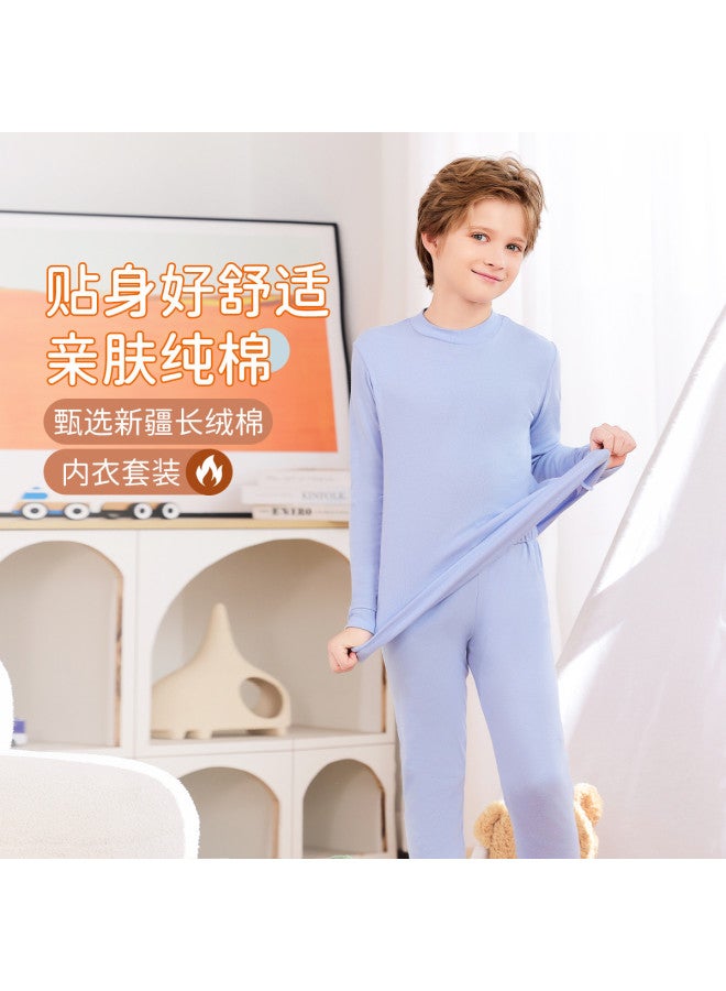 Fenton طقم ملابس داخلية للأطفال، طبقة أساسية حرارية لخريف/شتاء، قميص نصف عنق وسروال للأولاد والبنات - Image 3