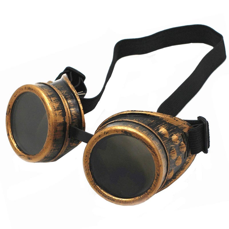 WEICHUAN Vintage Steampunk Goggles Mad Scientist Goggles Cosplay Steam Punk Glasses Accessory for Adult, Women, Men Halloween Costume(Purple Bronze) - Image 1