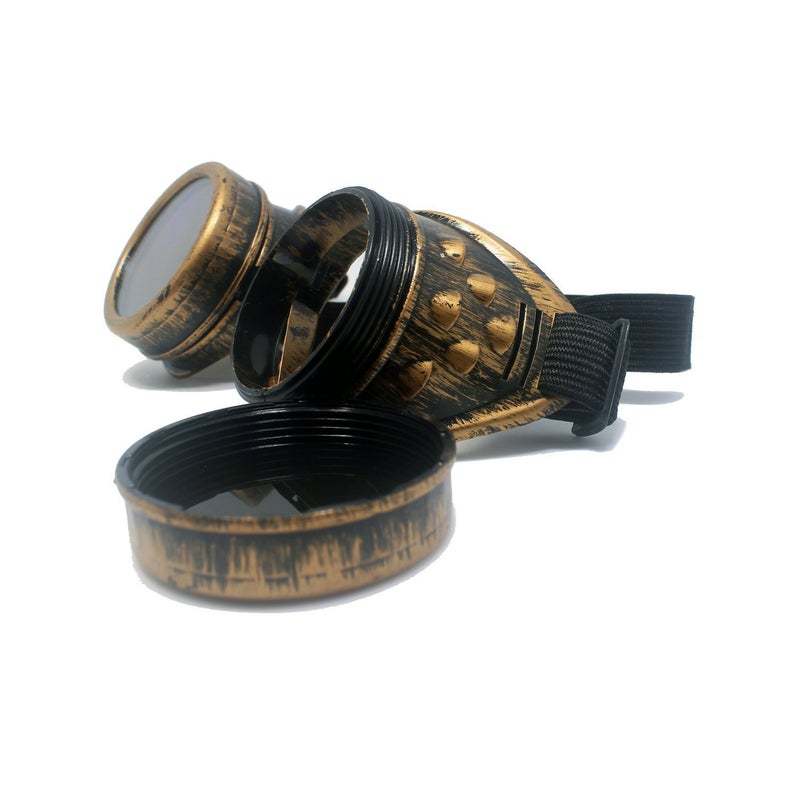 WEICHUAN Vintage Steampunk Goggles Mad Scientist Goggles Cosplay Steam Punk Glasses Accessory for Adult, Women, Men Halloween Costume(Purple Bronze) - Image 5