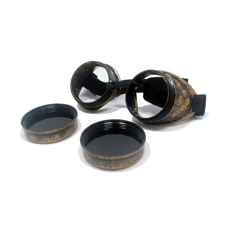 WEICHUAN Vintage Steampunk Goggles Mad Scientist Goggles Cosplay Steam Punk Glasses Accessory for Adult, Women, Men Halloween Costume(Purple Bronze) - Image 4