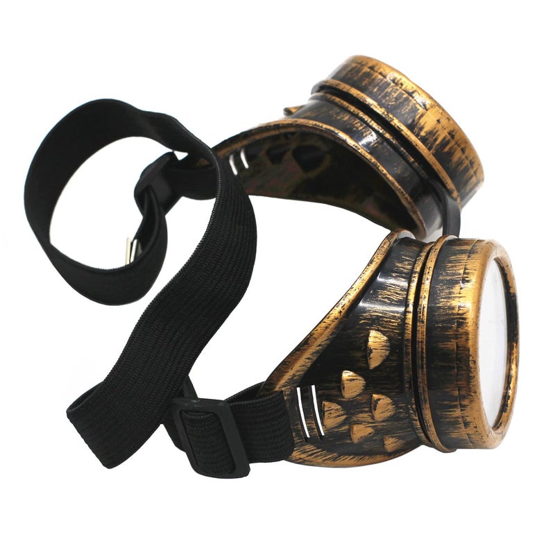 WEICHUAN Vintage Steampunk Goggles Mad Scientist Goggles Cosplay Steam Punk Glasses Accessory for Adult, Women, Men Halloween Costume(Purple Bronze) - Image 3