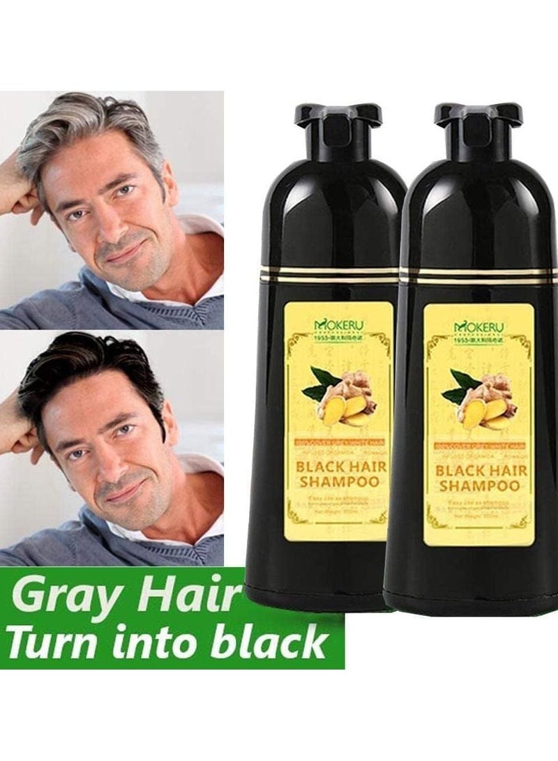 موكيرو شامبو الشعر الأسود موكيرو 500 مل للشعر الأسود الكثيف قطعتين - Image 2