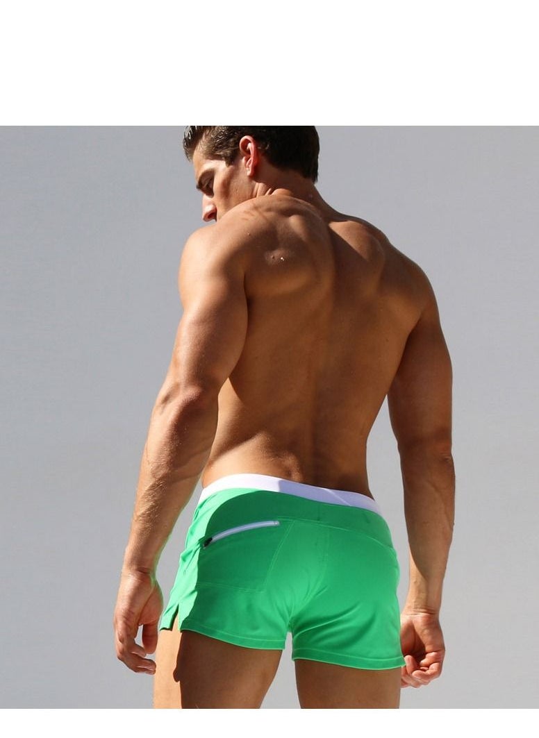 Loquat - Men's Boxer Swim Shorts Stylish Back Pocket Design Beach Breathable Beach Shorts Swimwear - Image 1