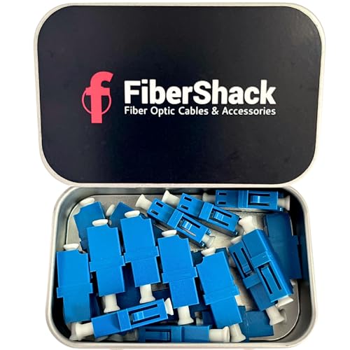 Fibershack - LC Coupler Tin - 20 Pack - Single Mode LC Fiber Couplers Set. LCUPC Fiber Adapters are Pre-Cleaned & Extend LCUPC Optical Cables. Connects SM Simplex or Duplex Cables - Image 1