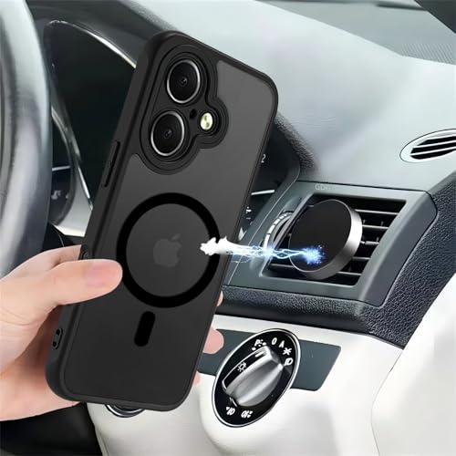 USTIYA Magnetic Case for iPhone 16 (6.1-inch, 2025) – Matte Acrylic Heavy-Duty Case with Camera Protection, Cover, and Strap Loop, Black FGCX - Image 5