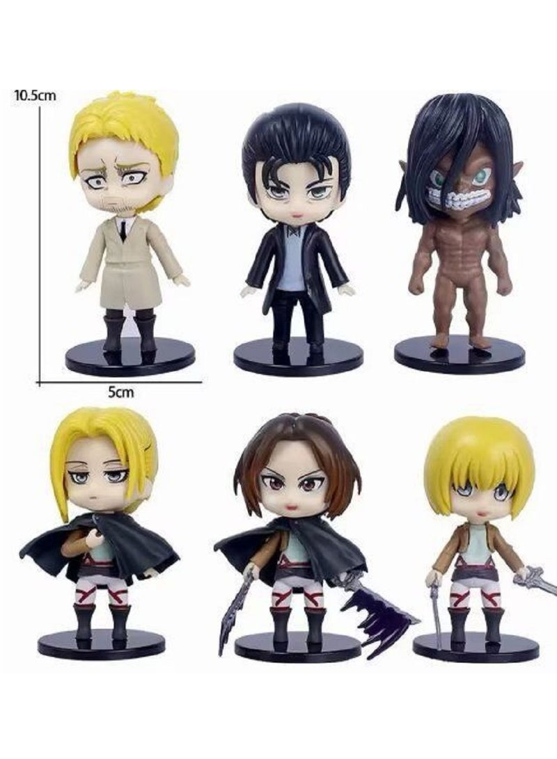 جيرينك 6 قطع هجوم على شخصيات أنيمي تيتان ، دمى 10.5 سم - إرين جايجر ، أرمين ، أرليرت ، أكرمان ، هانج ، زوي ، مثالية للحلي والألعاب والهدايا - Image 3