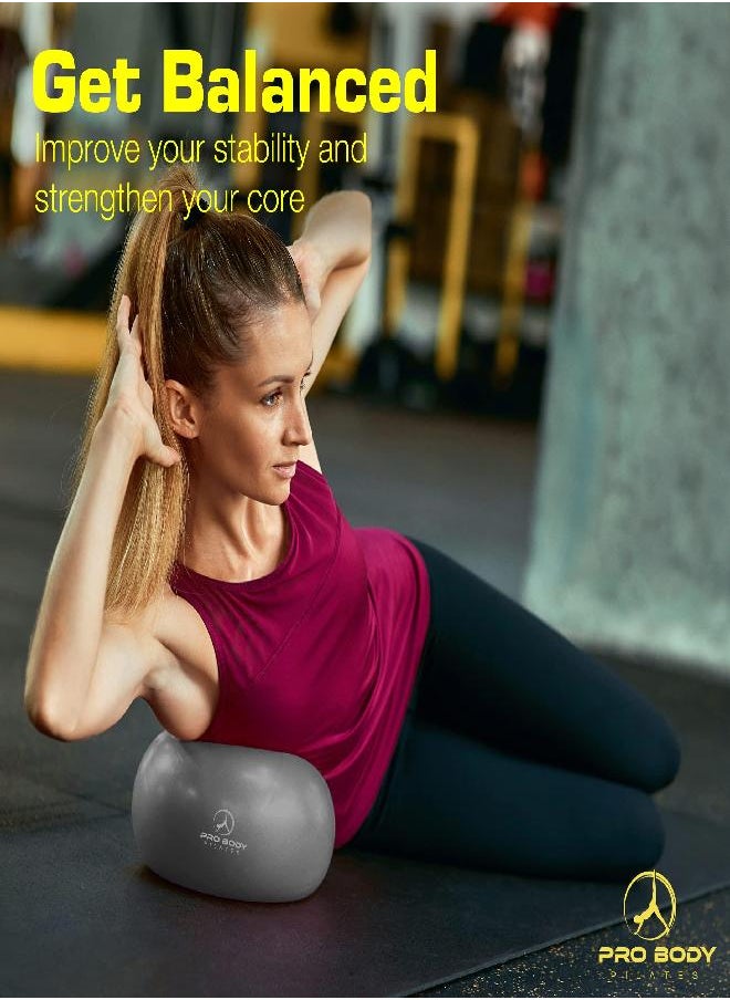 ProBody Pilates - ProBody Pilates Ball Small Exercise Ball, 9 Inch Bender Ball, Mini Soft Yoga Ball, Workout Ball for Stability, Barre, Fitness, Ab, Core, Physio and Physical Therapy Ball at Home Gym & Office (Silver) - Image 1