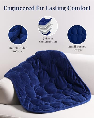 Kivik Weighted Blanket 7 lbs for Adult, Small Weighted Blanket Travel Size, Weighted Lap Blanket Throw for Calming & Relaxing, 24x29 Inches, Navy Blue - Image 4