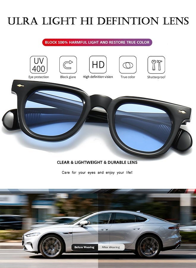 CIKJUK Square Sunglasses Women Men Classic Thick Frame Men's Women's Sunglass UV400 Protection Sun Glasses Cool Shades Daily Sun Glas - Image 3