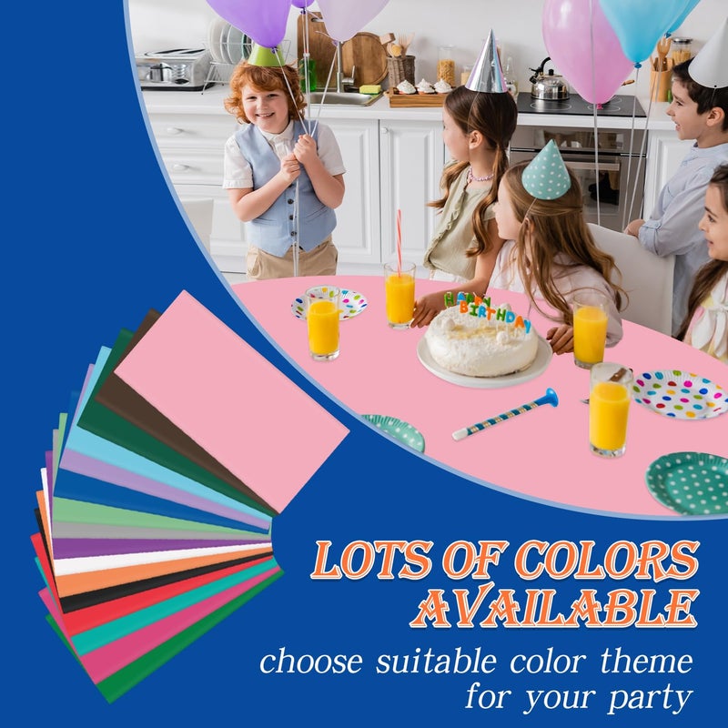 YSYJ 12 Pack Pink 84 Inch Disposable Plastic Tablecloths Round Table Cloth Plastic Table Cover for Parties - Image 5