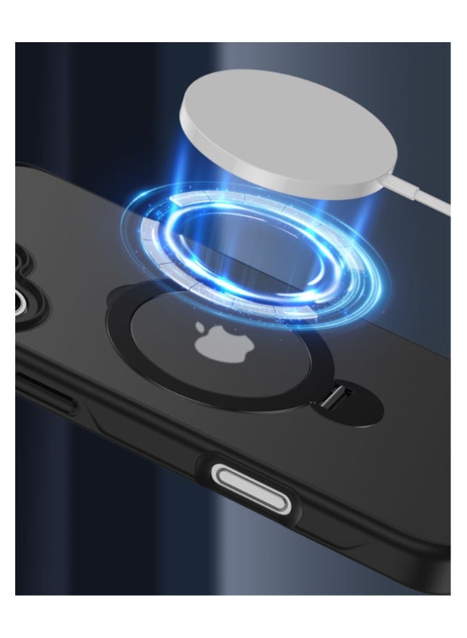 Mobile Phone Case for iPhone 16 Pro Max,rotating invisible bracket magnetic mobile phone case - Image 5