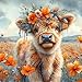 KTHOFCY 5D DIY Diamond Painting Kits for Adults Highland Cow with Flower Full Drill Embroidery Cross Stitch Crystal Rhinestone Paintings Pictures Arts Wall Decor Painting Dots Kits 118X118 inch - Image 2