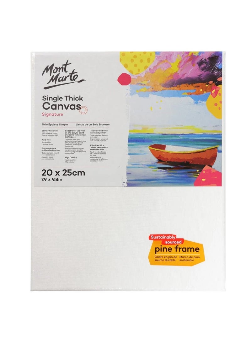 Mont Marte 20X25cm Size Stretched Cotton Canvas 280gsm Thickness - Image 1