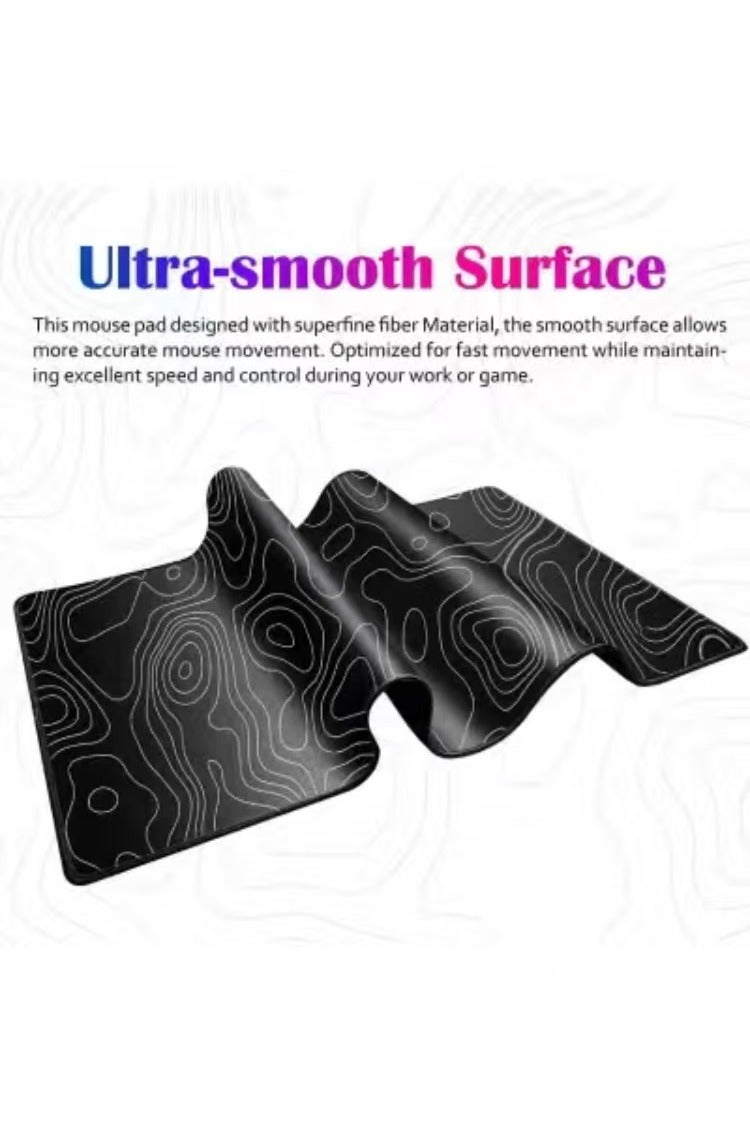 Contour Large Gaming Mouse Pad with Stitched Edges Extended Mousepad with Superior Cloth Surface Non-Slip Rubber Base Water Resist Keyboard Pad（800 * 300 * 3mm） - Image 4