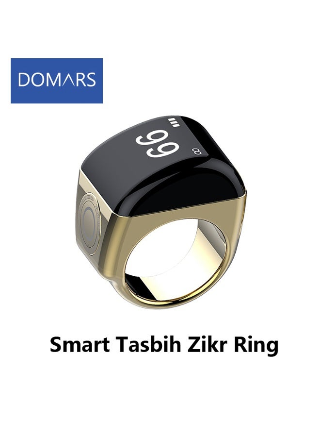 Domars Smart Ring Counter, Smart Tasbih Zikr Ring, Muslim Islamic Prayer Smart Rings, Tasbih Counter Smart Ring, Tasbeeh Smart Counter, Digital Electronic Smart Tally Counter for Prayer (Golden, 20MM) - Image 1