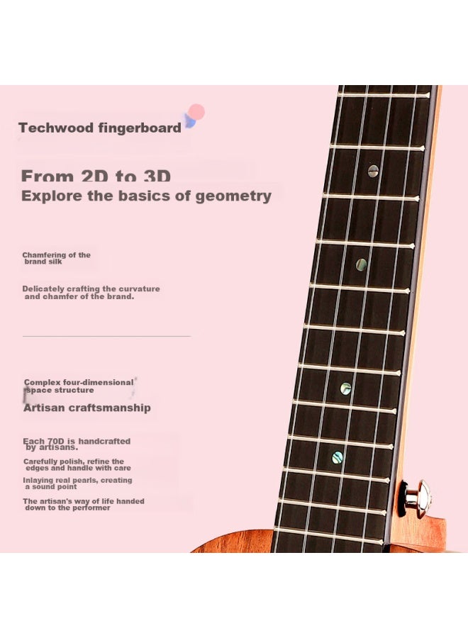 Kakakuc-70d Ukulele, Single Board Upgraded Version, Mahogany, 23 Inches - Image 5