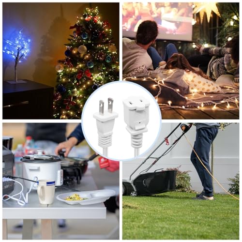 Yeatel 10FT 2 Prong Indoor Extension Cord,Thin White Extension Cords Male/Female Power Cable for Home Office Outdoor, 18/2 ETL Listed 10 FT Extension Cord - Image 4