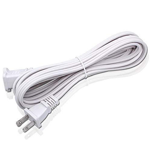 Yeatel 10FT 2 Prong Indoor Extension Cord,Thin White Extension Cords Male/Female Power Cable for Home Office Outdoor, 18/2 ETL Listed 10 FT Extension Cord - Image 1