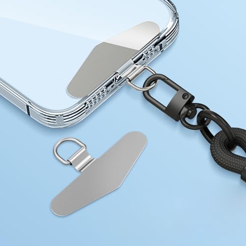 TENOC Metal Phone Tether Tab, Metal Phone Patch, Universal Cellphone Lanyard Pad for Full Phone Cases, 2 x Sliver - Image 3