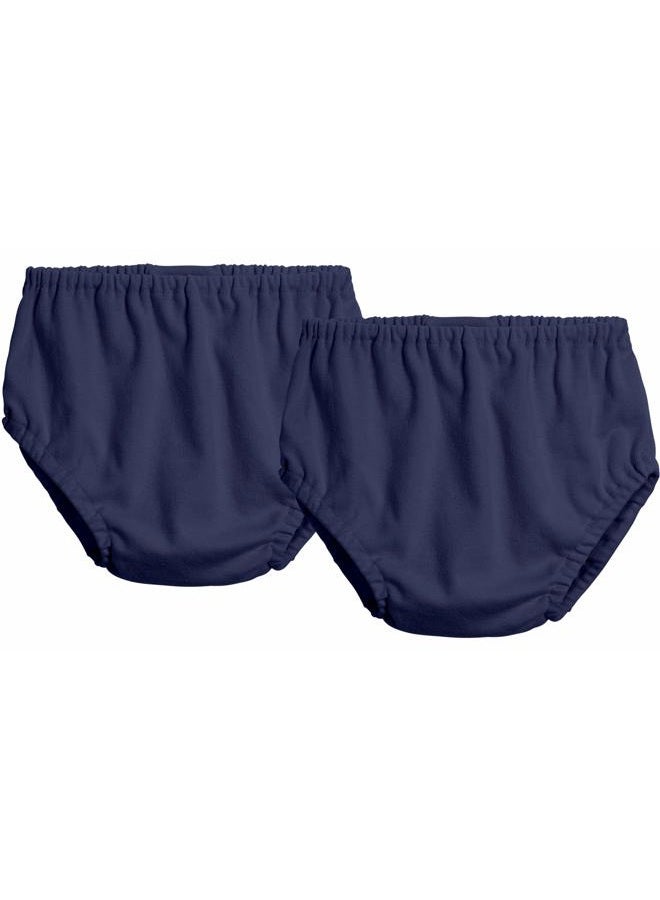 City Threads Made in USA 2-Pack Baby Girls and Baby Boys Unisex Diaper Covers Bloomers Soft Cotton, Navy/Navy, 0/3 m - Image 1