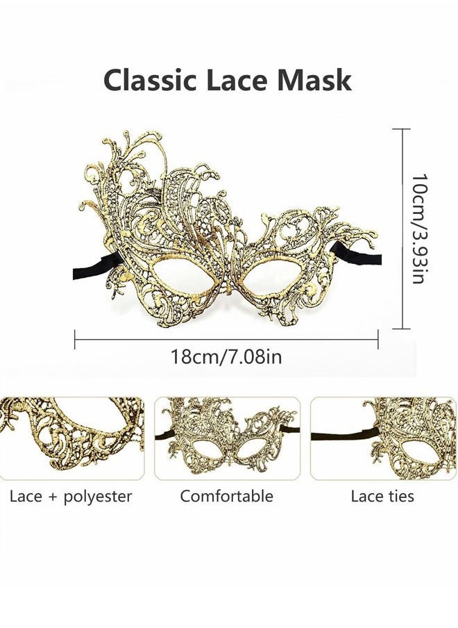 Masquerade Mask for Women,  Lace Masquerade Masks for Women Venetian Style Perfect for Parties and Balls, Mask Evening Prom, Ball Mask Costumes Accessory Venetian Ball Prom (5 packs) - Image 3