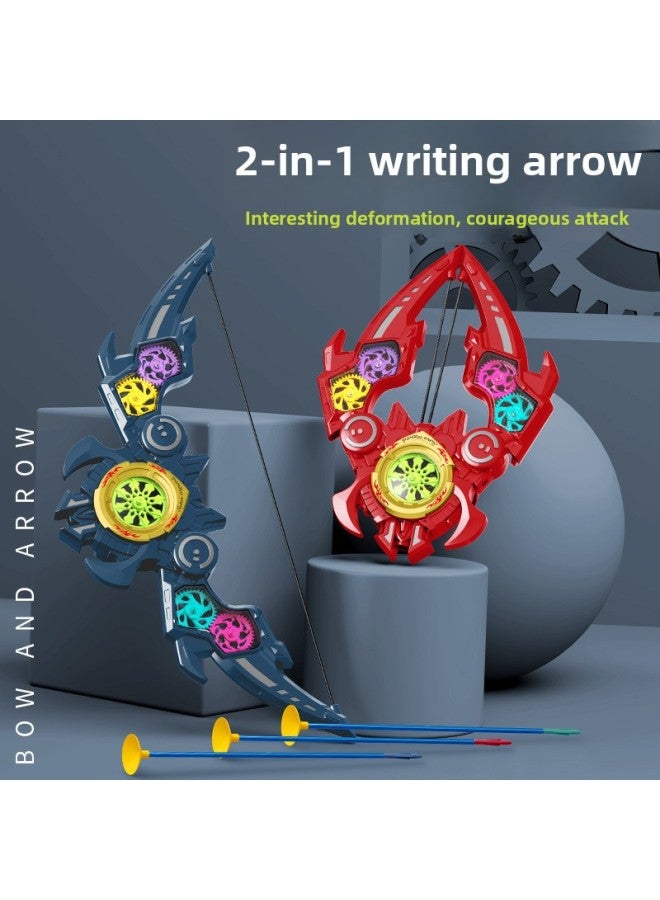 Children's Bow And Arrow Shield Two-in-one Electric Gear Simulation Shooting Sound And Light Music Boy Toy Gift Set Box-Color:0319a Bow (color Random)  - Image 3