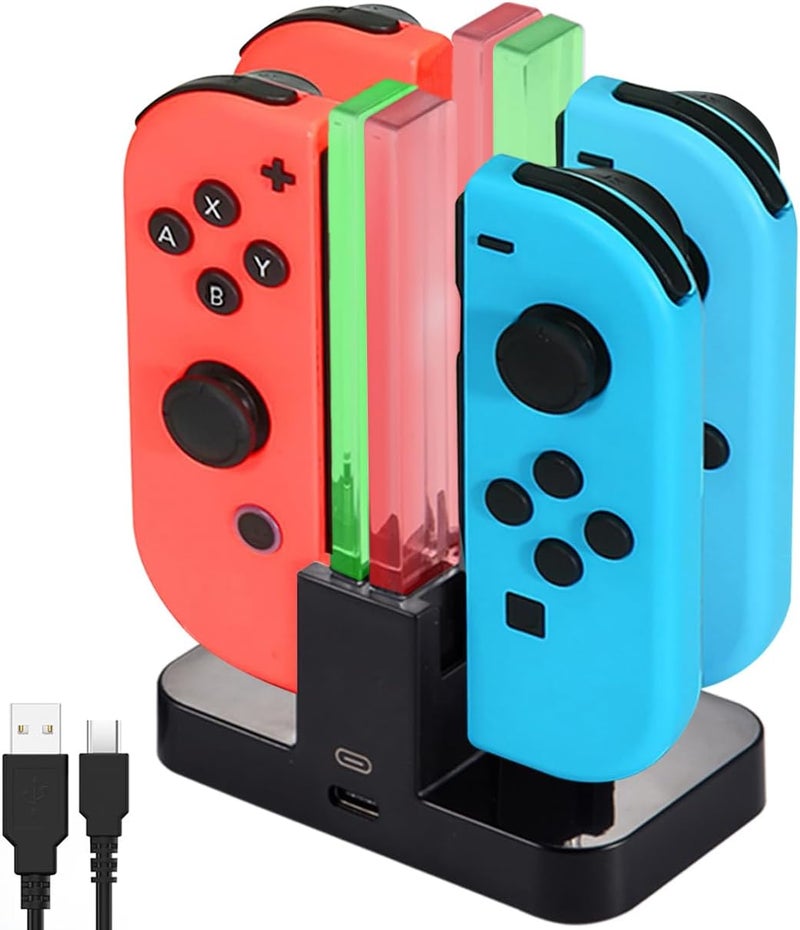 Diyife Switch Charger Dock Compatible with Nintendo Switch, Joy-Con Controller Charger Station, Type-C Interface, Charging 4 Gamepads Together - Image 1