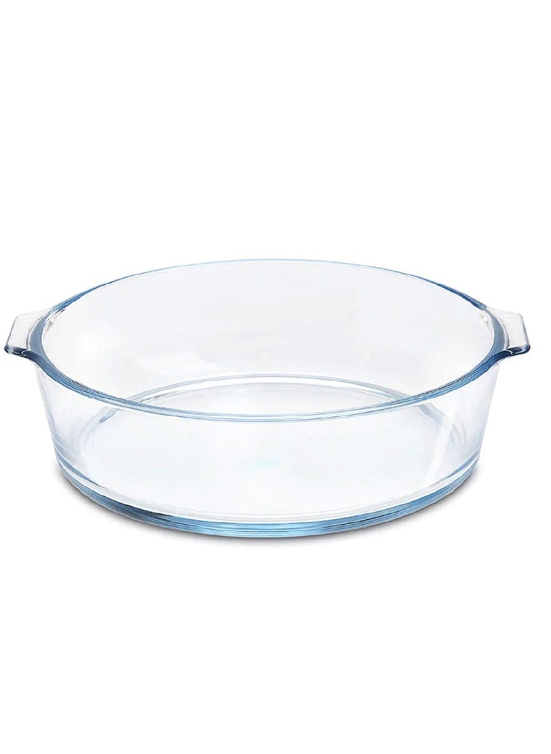 Laopala 8 inch round baking tray, 750ml  Baking Dish, Clear Glass Serving Plate for Snacks, Salads, Desserts Deep Glass Pie Pan  - Image 2