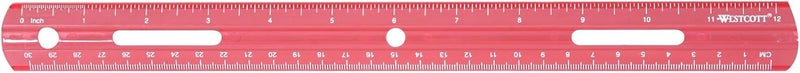Westcott Plastic Ruler 12 Inches30 Centimeters Red 16016