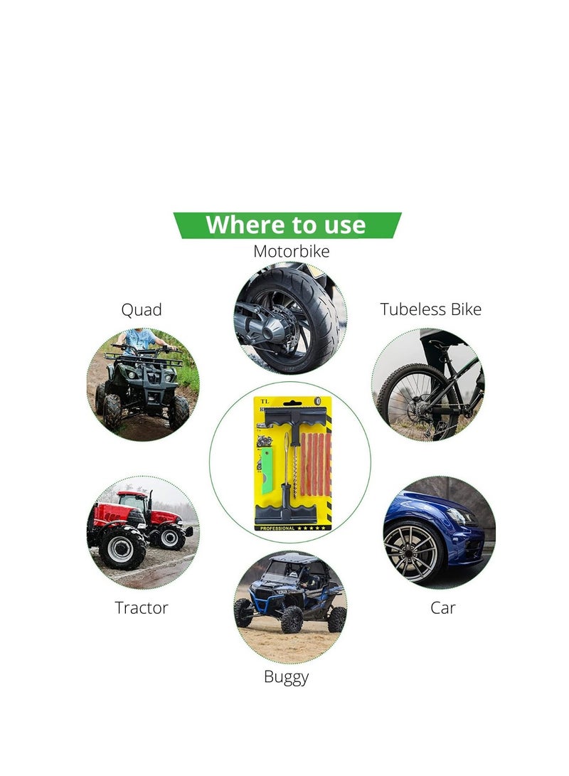 SYOSI Tire Repair Kit Tools, Car Puncture Repair kit, Valid for All Types of Tires, Universal Tire Patch Kit, Essential Tire Repair Kit, Fix in 15 min - Image 3