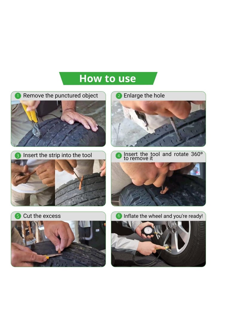 SYOSI Tire Repair Kit Tools, Car Puncture Repair kit, Valid for All Types of Tires, Universal Tire Patch Kit, Essential Tire Repair Kit, Fix in 15 min - Image 5