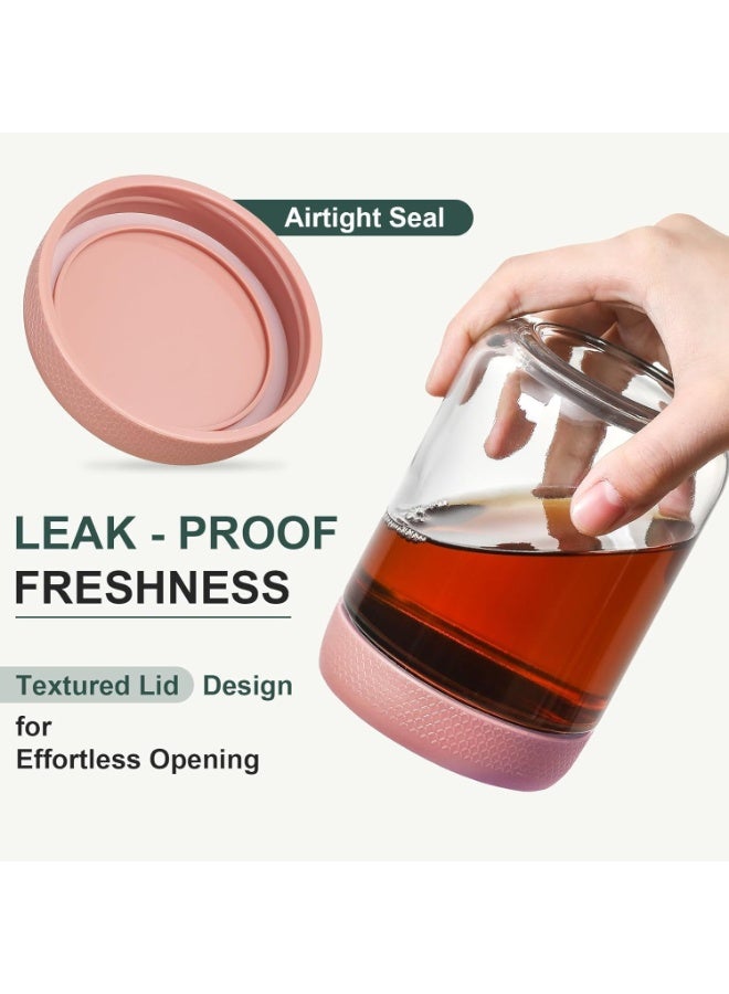 Bukela 6 Pack Overnight Oats Containers with Lids,Reusable Glass Jars with Airtight Lids Wide Mouth Mason Salad Jars Meal Prep Jars for Overnight Oats, Cereal,Yogurt,Salad (Multi-color) - Image 5