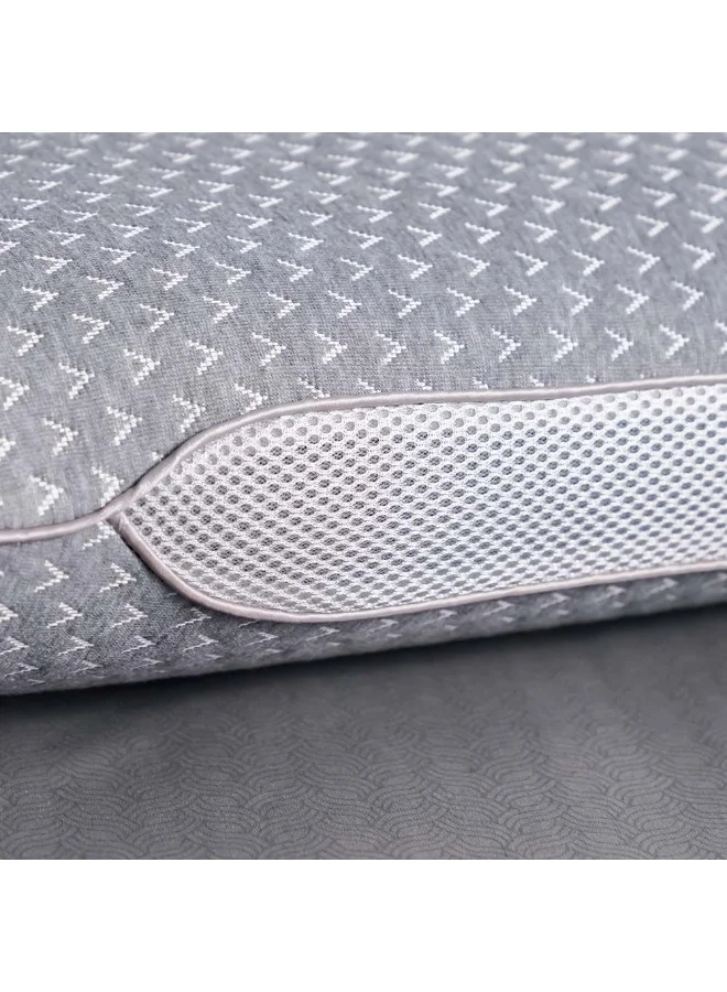دانوب هوم Repose Double Jacquard 3D Mesh Carbon Pillow Supportive, Comfortable And Breathable Pillow for Neck Soft, Premium Quality Sleep Solution for Better Rest 60x40x13cm