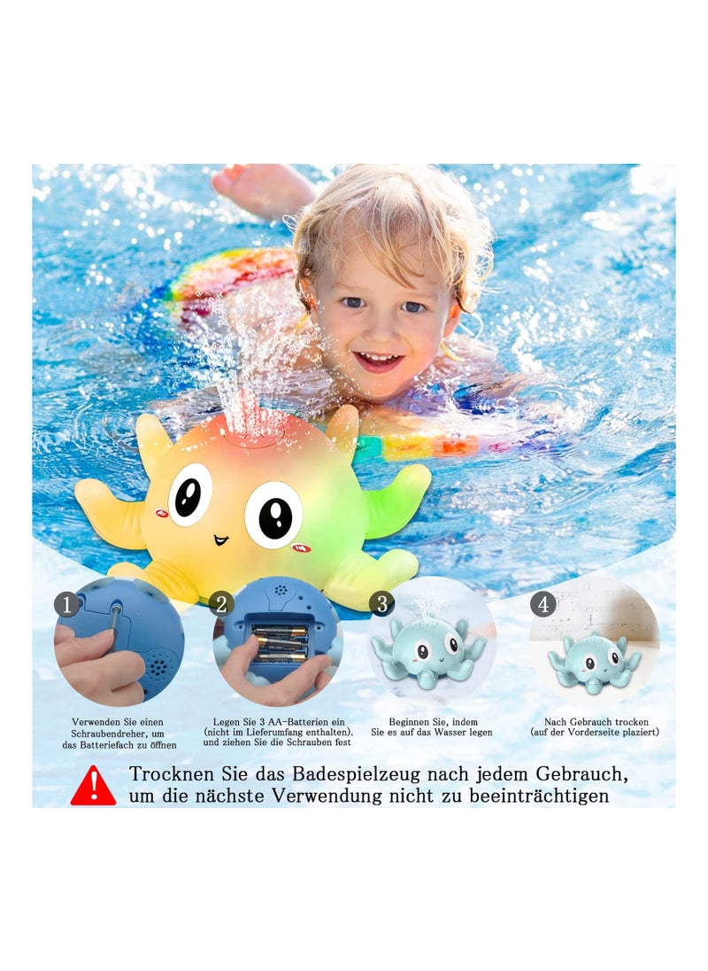 Generic - Baby Bath Toy With Light, Octopus Bath Toy Automatic Induction Spray Water Toy, Gifts for Children and Toddlers - Image 1