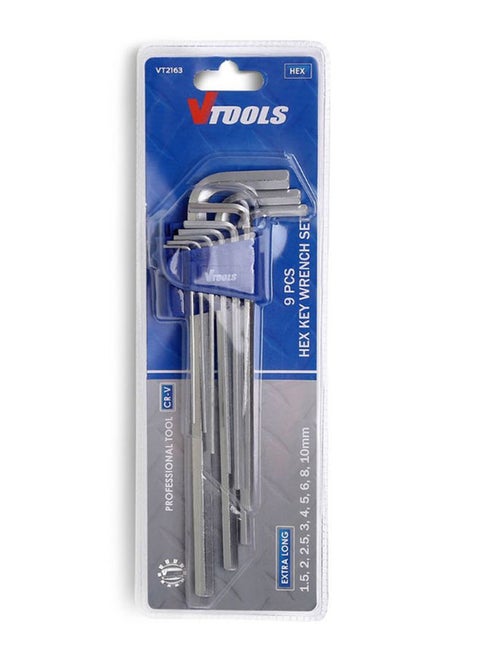 9 Piece Extra Long Hex Key Allen Wrench Set (1.5-10mm)