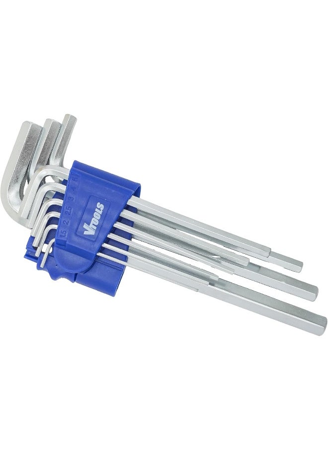 VTOOLS - مجموعة مفاتيح سداسية طويلة إضافية 9 قطع (1.5-10 مم) - Image 1