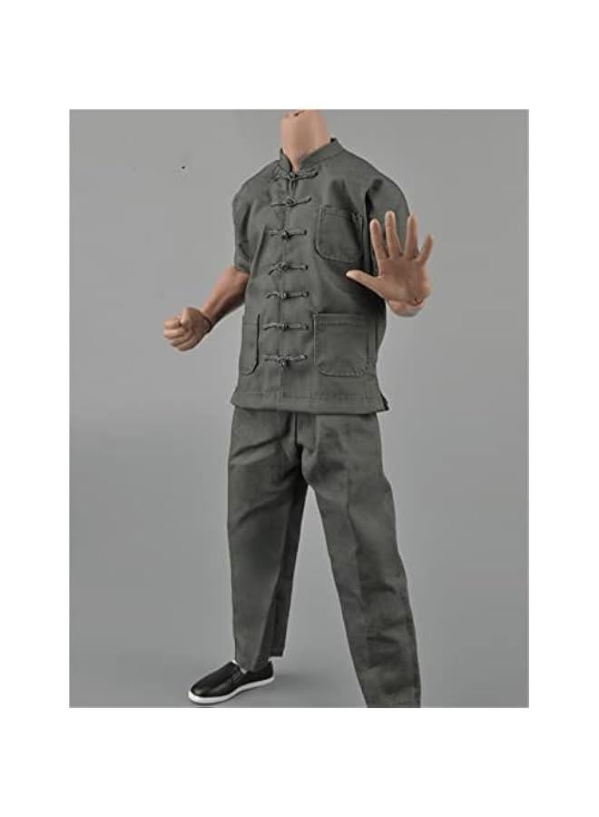 1/6 Scale Figure Doll Clothes, Suit, Shirt+Coat+Pants+Shoes Outfit Costume for 12 inch Male Action Figure Phicen/TBLeague CM204A(Kongfu Suit)  - Image 1