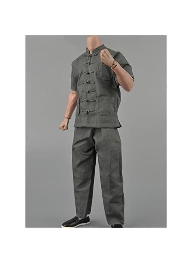 1/6 Scale Figure Doll Clothes, Suit, Shirt+Coat+Pants+Shoes Outfit Costume for 12 inch Male Action Figure Phicen/TBLeague CM204A(Kongfu Suit)  - Image 3