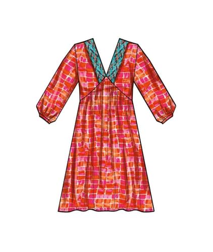 Simplicity Misses VNeck Empire Dress Sewing Pattern Kit Design Code S9702 Sizes 1820222426 - Image 3