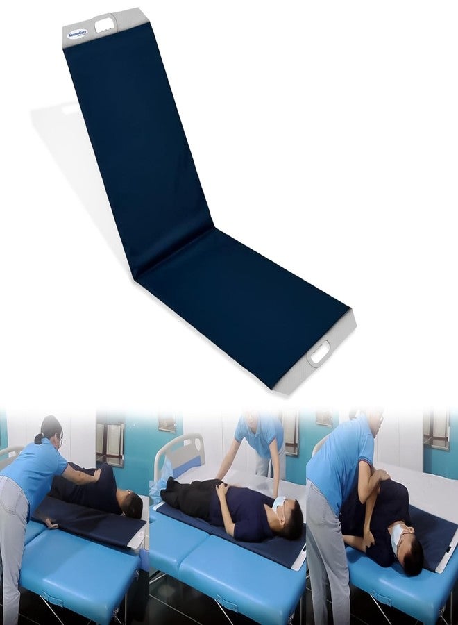 KosmoCare Lateral Patient Transfer Sheet| Slide Sheet for Patient Shifting & Repositioning| 170 x 50 cm| Washable Nylon with Reinforced Handles| Elderly, Disabled, Bedridden| 160Kg Load Capacity| Blue - Image 2